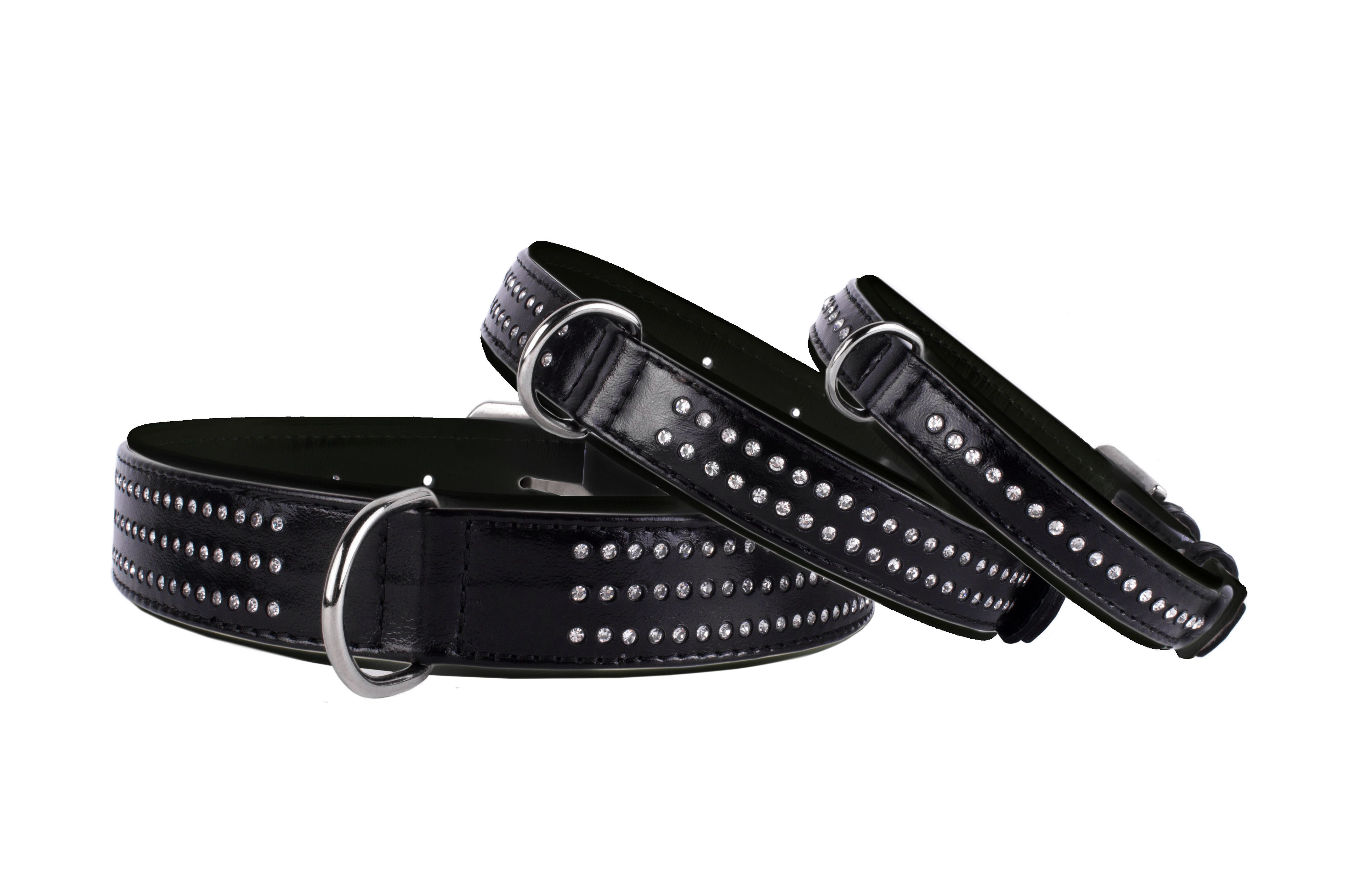 Dog Collar with crystals - Black Dog Collar