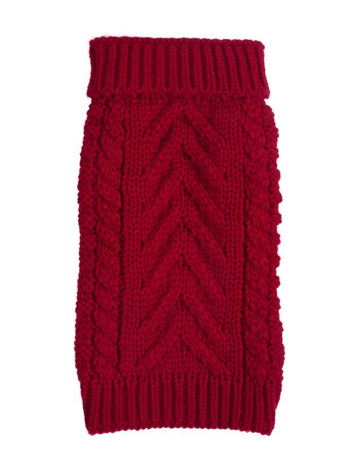 Super Chunky Red dog sweater by Fab Dog