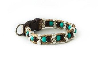 zany-zak-beaded-dog-collar-cinco teal