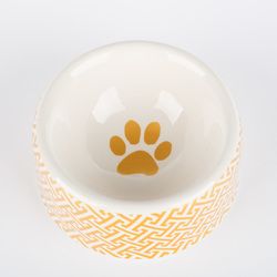 creature comfort gold-trellis-dog bowl
