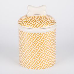 creature comfort gold-trellis-dog treat jar