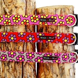 walk-e-woo daisies dog collars