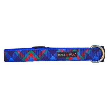 walk-e-woo royal plaid dog collar