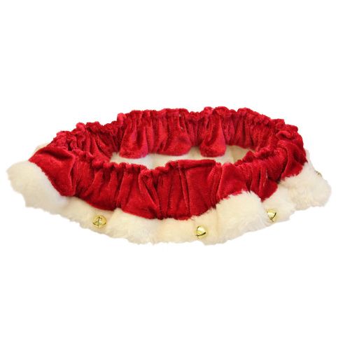 scrunchy santa ruffle dog neckwear with bells