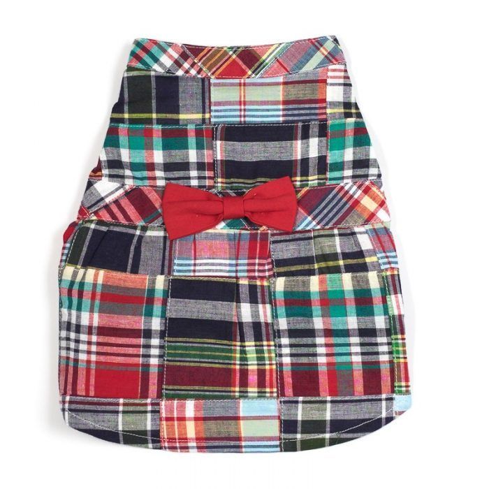 Worthy Dog Madras Navy Dog Dress
