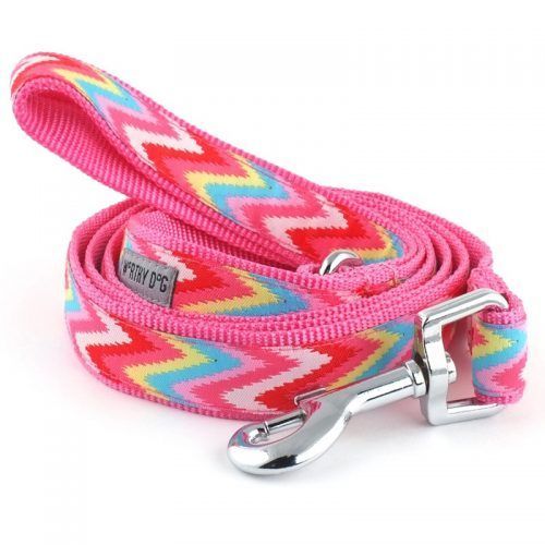 Worthy Dog Pink Chevron Dog Lead, Dog Leash