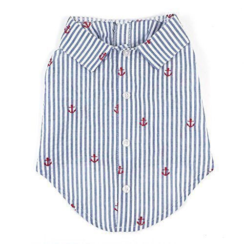 dog shirt navy blue stripe anchor by worthy dog