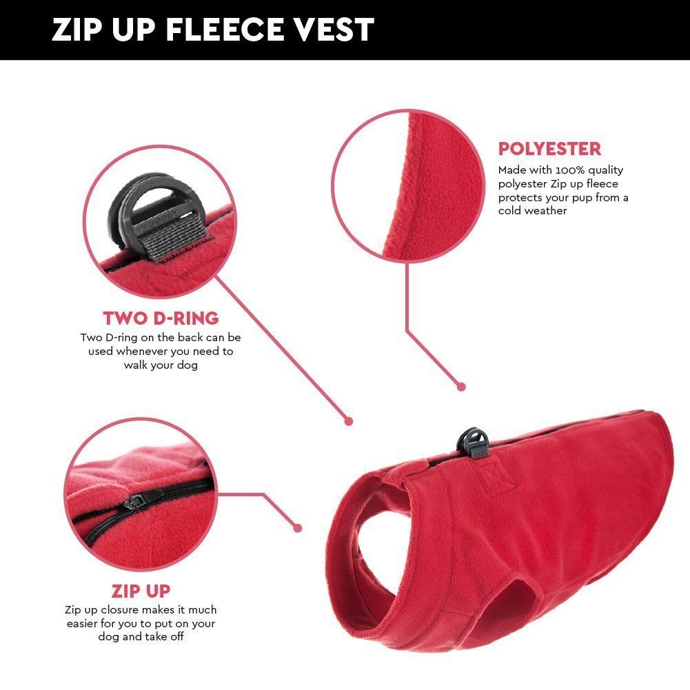 Gooby-Zip-Up-Fleece-Dog-Vest-Red