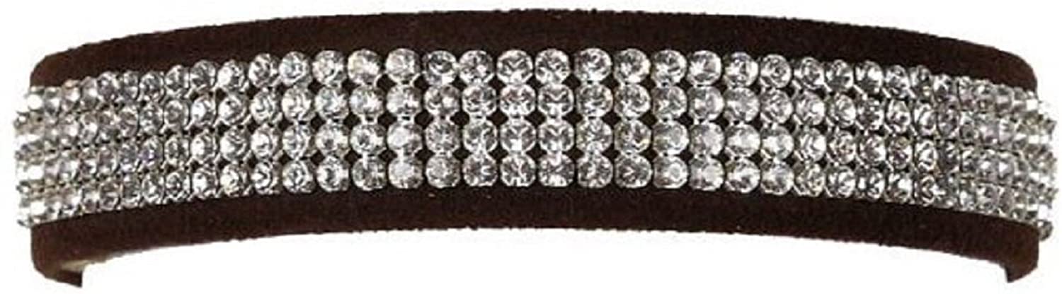 Susan Lanci Black Giltmore 4-Row Swarovski Crystal Ultrasuede 1/2" Dog Collar by Size XS - Image 3