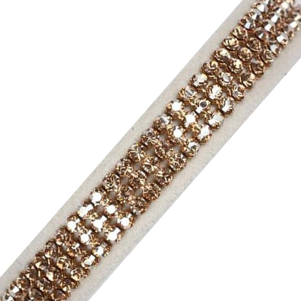 Susan Lanci Dog Collar Design - Color Doe - 3 Row Swarovski Crystal Elegant 1/2" Dog Collar -Unique Comfortable - Made in The USA - Supports Small Business