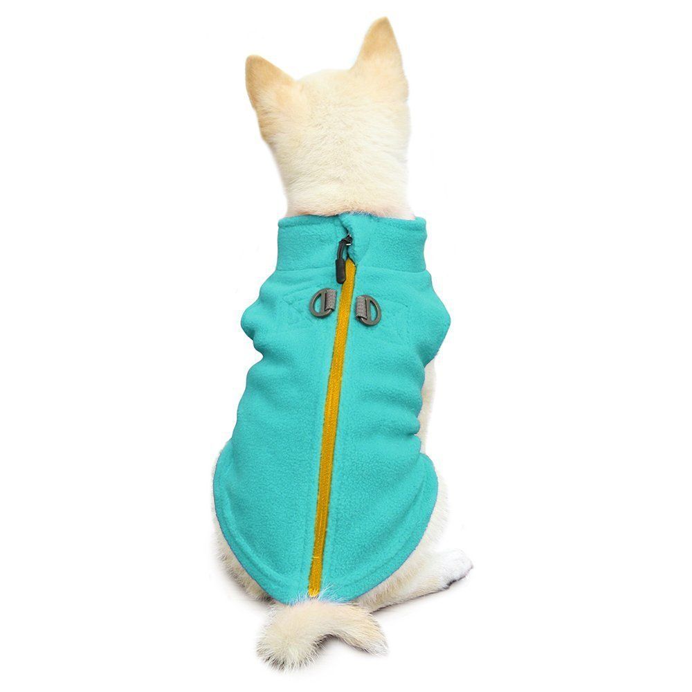 Gooby Zip Up Fleece Dog Vest Blue